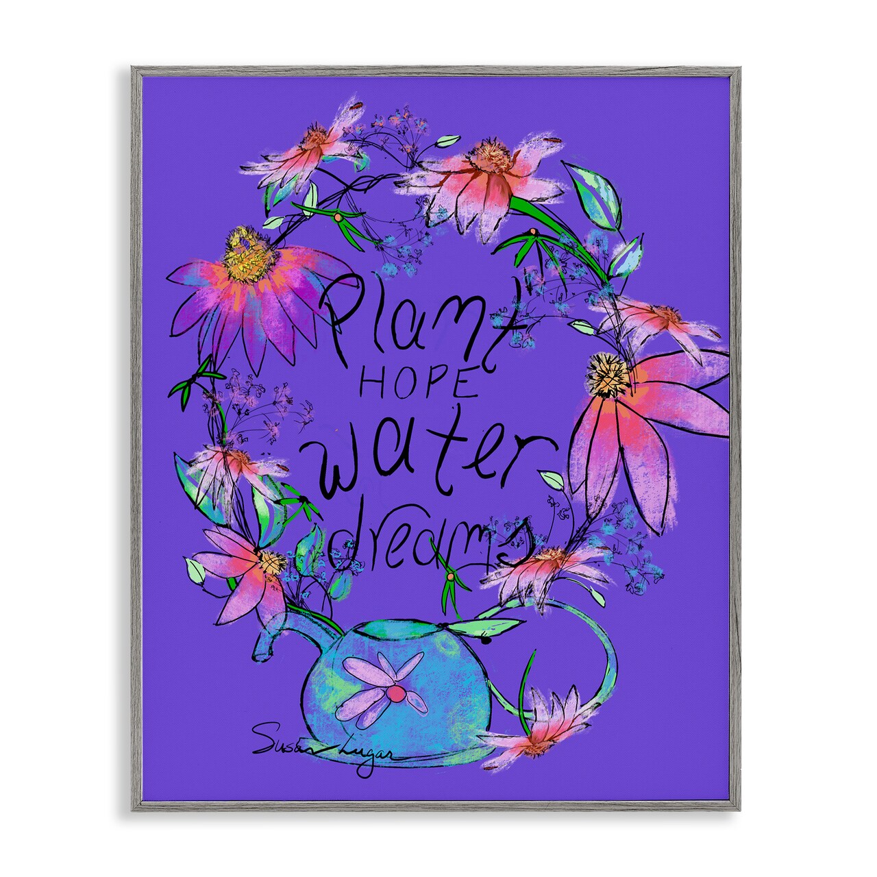Stupell Industries Plant Hope Water Dreams Framed Giclee, design by Susan Lugar